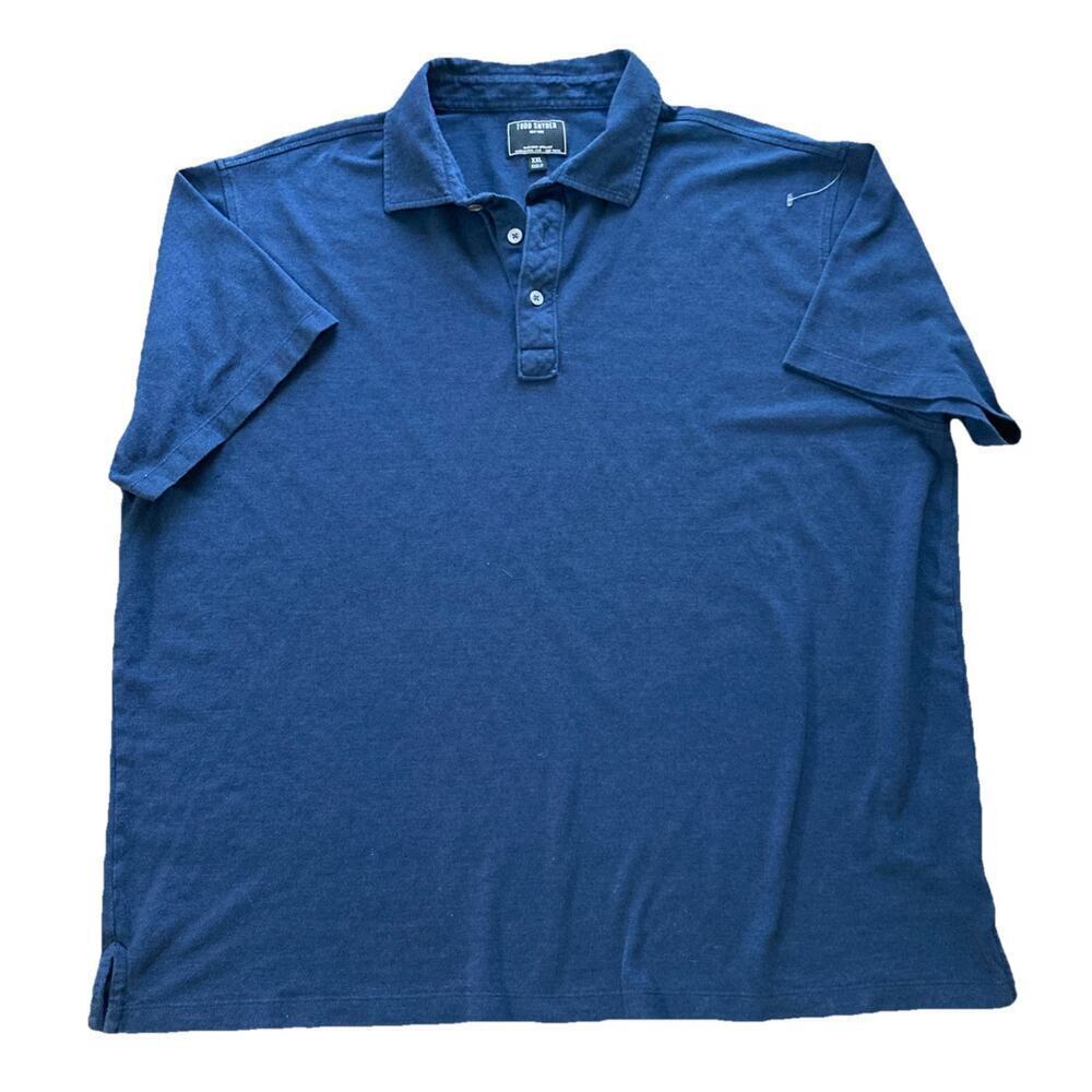 Todd Snyder Mens Polo Shirt Sz XXL Blue Short Sleeve Stretch Preppy Neutral